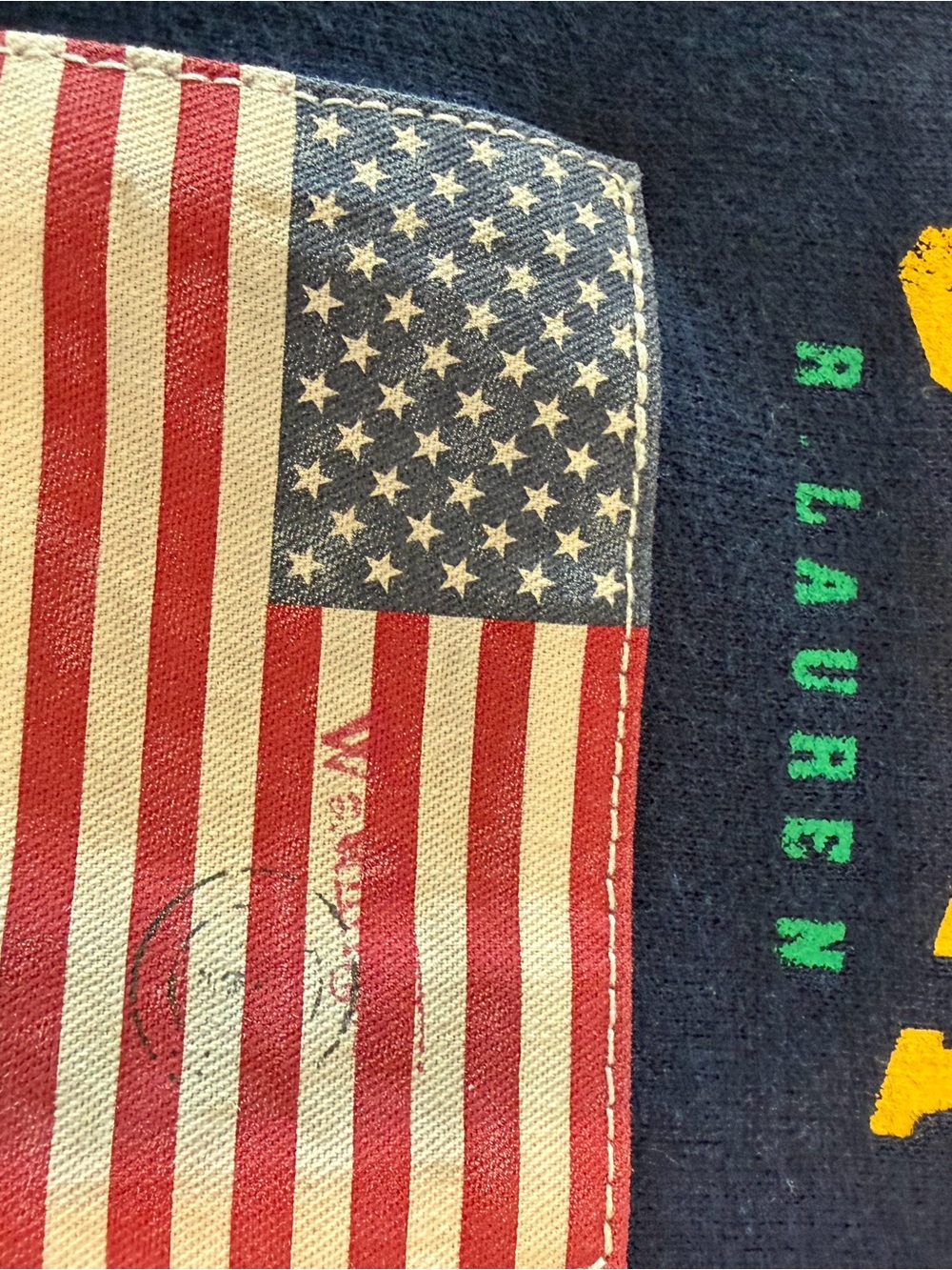 Polo Ralph Lauren Big Pony USA Flag Navy Full Zip Hoodie xl - Picture 6 of 12